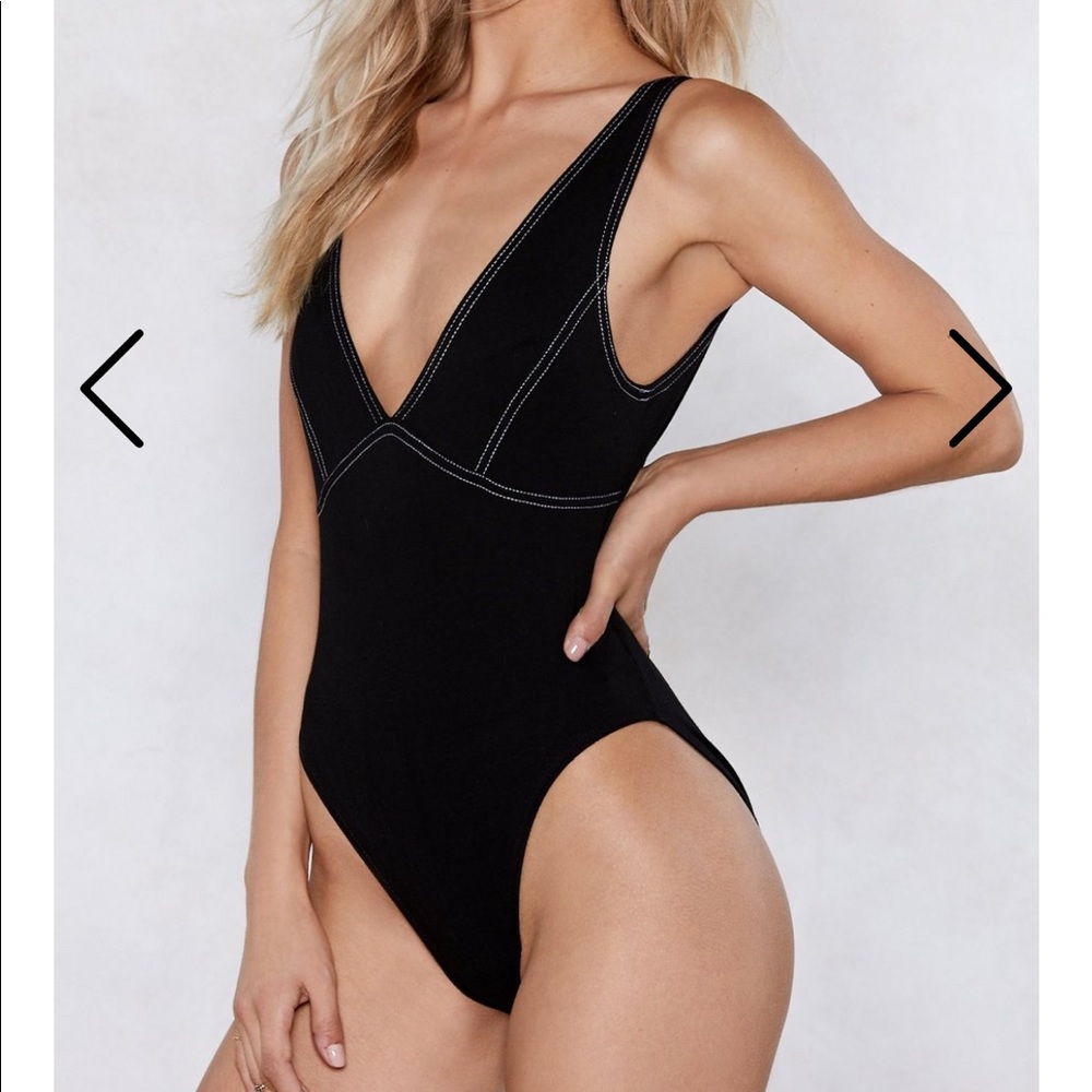 Black Plunging Nasty Gal Bodysuit